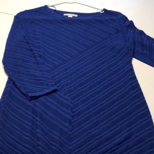 Rich blue blouse with lace overlay